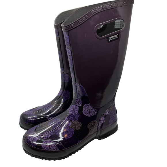 Bogs Shoes - Bogs Women's Rosey Tall Rain Boots in plum multi Size 7